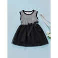 thumbnail image 2 of DOPI Toddler Baby Girl Summer Elegant Dress Houndstooth Print Sleeveless Tulle Sundress One-Piece Clothes Black 4-5 Years, 2 of 5