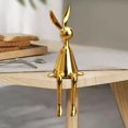 thumbnail image 3 of kurtrusly Sitting Rabbit Ornament Bunny Figurine for Bookshelf Living Room Bedroom Golden S 1Set, 3 of 6