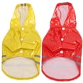 thumbnail image 1 of 2 impermeables para perros, con capucha y banda reflectante de seguridad, color rojo y amarillo (rojo y amarillo S), 1 of 14