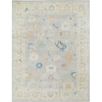 Hand Knotted Oushak Wool Rug - 8'10'' x 11'6''