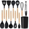 thumbnail image 1 of Juego de utensilios de cocina E-far de silicona con soporte, 12 piezas, 1 of 7