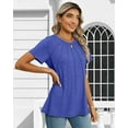 thumbnail image 3 of Rosvigor Blouses for Women Short Sleeve Shirts Casual Dressy Summer Tops with Pleats, 3 of 6