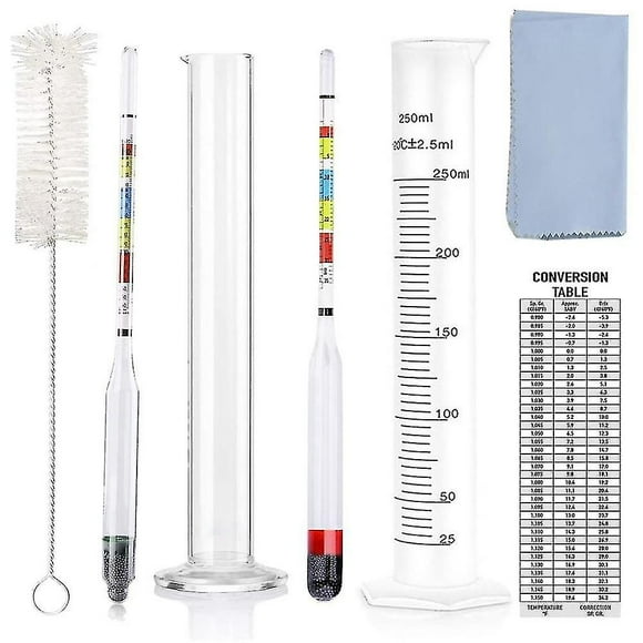 Hydrometer Brew Beer,hydrometer Test Kit, Triple Scale Hydrometer For Wine Making Kit Beer Hydromet