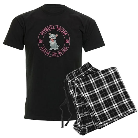 CafePress - PITBULL MOM Men's Dark Pajamas - Men's Dark Loose Fit Cotton Pajama Set