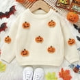 thumbnail image 7 of Coerni Baby Pumpkin Outfit Boy Girl Cute Long Sleeve Knit Oversized Sweater Toddler Halloween Clothes Kids Pullover Sweatshirt, 7 of 7
