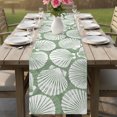 thumbnail image 6 of Table Runners 36 Inches Long Dress Scarves, Sage Green Scallop Coastal Farmhouse Kitchen/Dining Table Decor Table Runner, Short Coffee Tablerunners, Summer Beach Nautical 13x36 Inch, 6 of 9