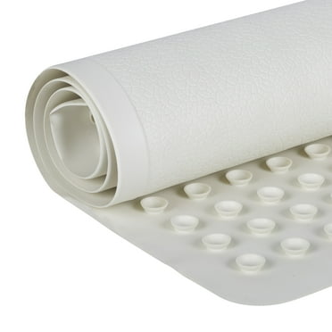 Duck Brand 17" x 32" Slip Resistant Rubber Bathtub Mat with Suction Cups, White