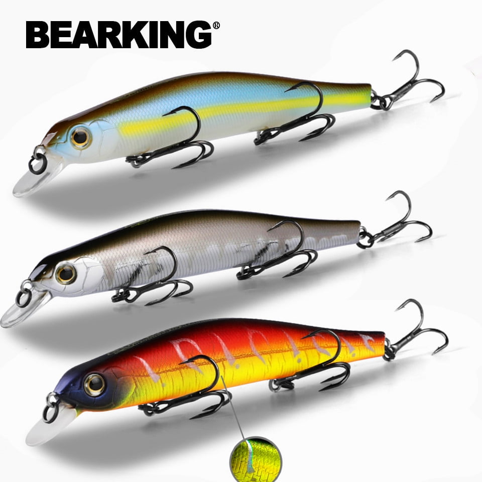 3PCS/Set Bearking 11cm 17g Magnet Weight System Casting  Model Fishing Lures Hard Bait Dive 0.8-1.2m Quality Wobblers Minnow