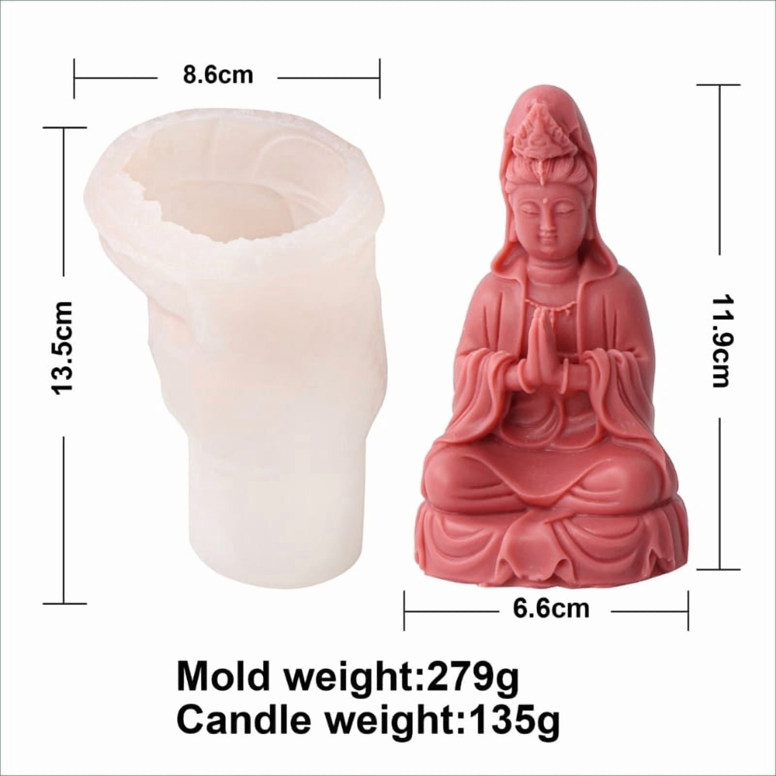 3D Buddha Scented Candle Mold Silicone Mold for Candle Making Resin Epoxy Mould