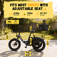 thumbnail image 4 of ESKUTE T300mini Electric Tricycle for Beginners, 16" x 3.0 Fat Tire Folding 3-Wheel E-Bike, 250W Motor 12 MPH, 302Wh Battery, Step-Thru, Blue with Lock, Phonebag and mirror, UL2849, 4 of 8