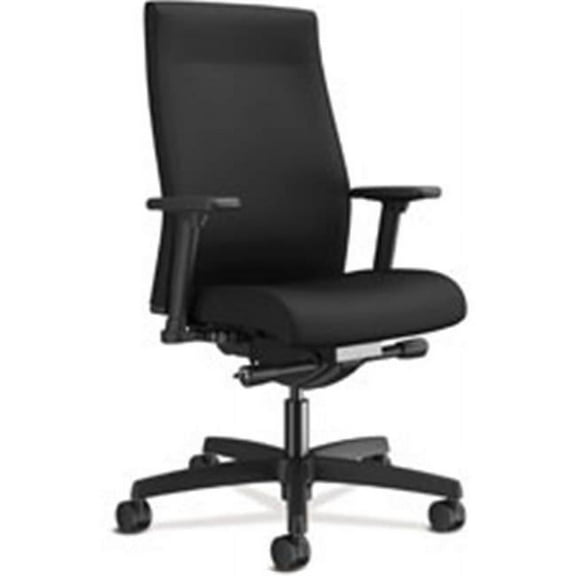 Ignition Adjustable Arms Fabric Task Chair, Black