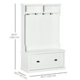 thumbnail image 3 of HOMCOM Hall Tree Shoe Storage Rack Bench for Hallway Corner White, 3 of 10