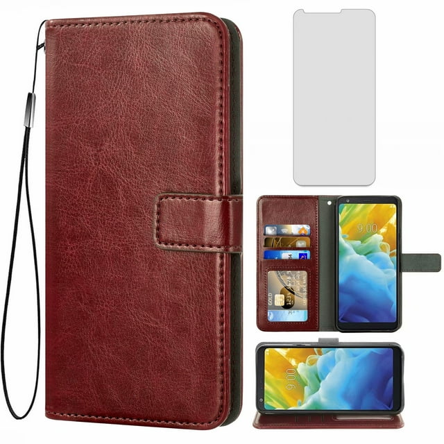 Mobile Phone Cover for Lg Stylo-4, Cover Premium Pu Leather Tpu Flip Cover Magnetic Closure Card Compartment Stand Function Wallet with Lanyard Protective Cover