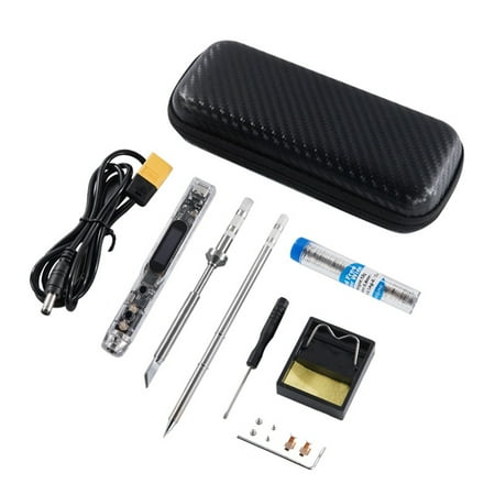 

SI012 (T12-B2+TS-K) Intelligent OLED Electric Soldering Iron+Storage Bag Kit Adjustable Sensitivity Built-in Buzzer 450℃