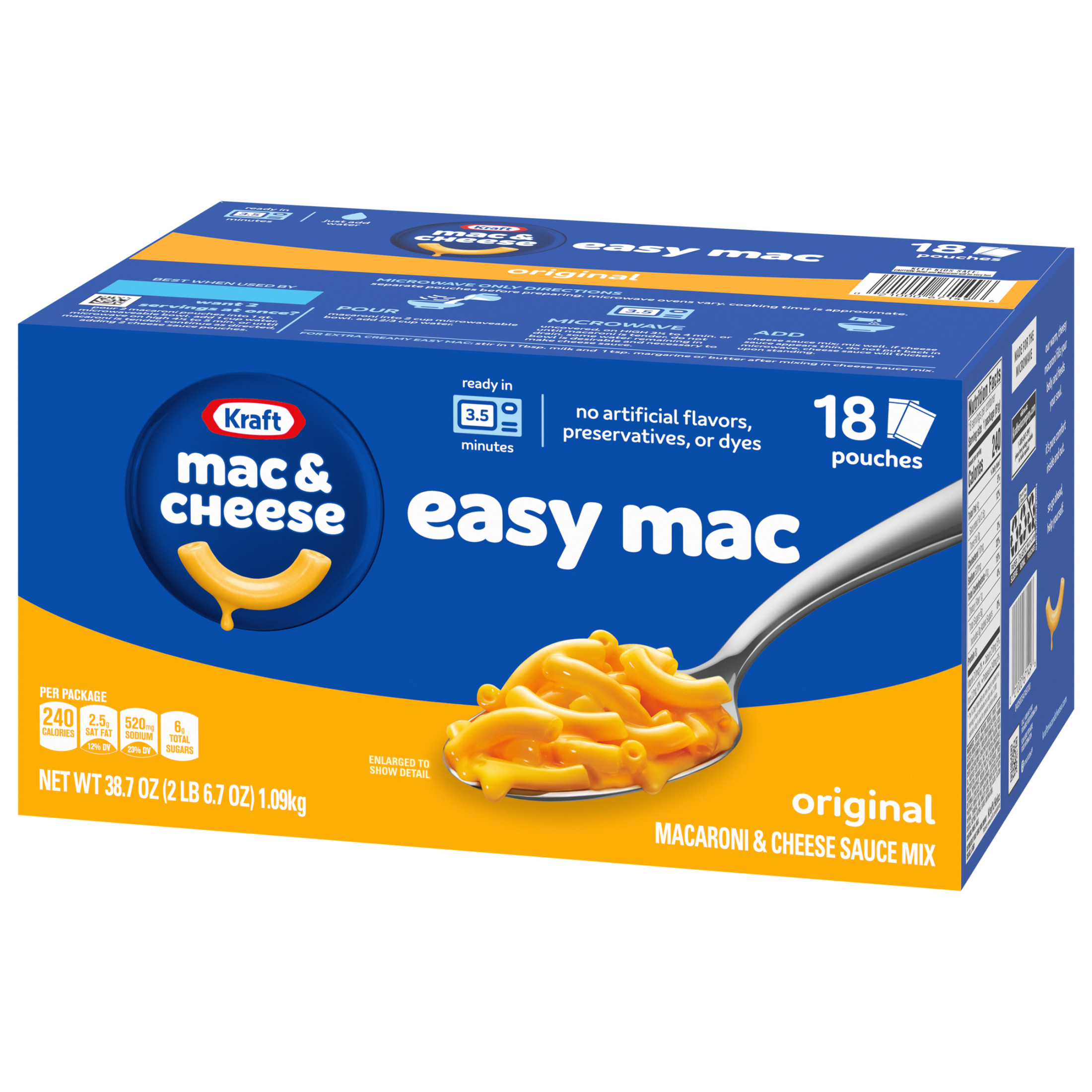 Kraft Easy Mac Original Mac N Cheese Macaroni and Cheese Microwavable ...