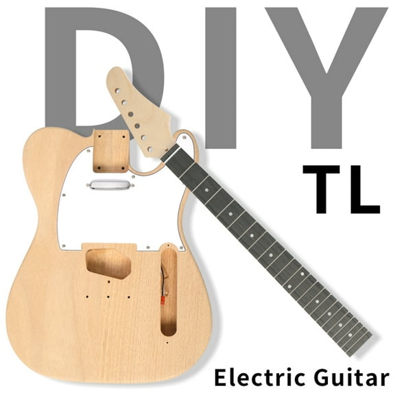 Alvantor DIY 6-String T-Style Electric Guitar Kit – Mahogany Body,Maple Neck,Solderless Plug Wiring,SSS Pickups,Right-Handed