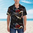 thumbnail image 2 of Haiem American Bald Eagle Warrior Printed Hawaiian Shirt for Men - Men’s Casual Beach Summer Shirts - Stretch Fabric with Modern Fit-3X-Large, 2 of 7