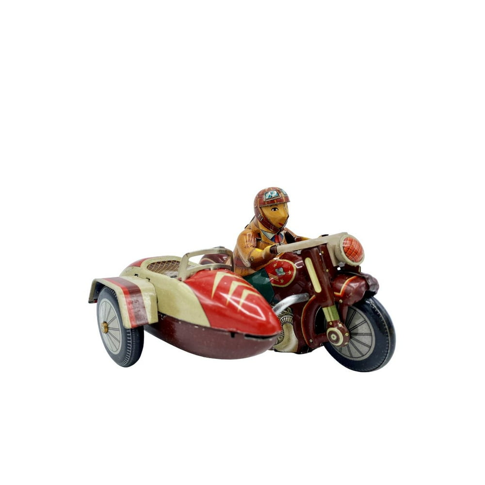 5" Collectible Motorcycle with Sidecar Tin Toy