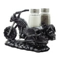 thumbnail image 3 of Skeleton Motorcycle Salt and Pepper Shaker Set with Skull Saddlebags as Scary Halloween Party Decorations for Gothic Kitchen Decor by Home 'n Gifts, 3 of 3