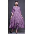 thumbnail image 2 of Bimba Purple Dots & Circle Geometric Indian Kurtis For Women Anarkali Kurti Printed Long Asymmetrical Regular Fit Tunic-XXX-Large, 2 of 5