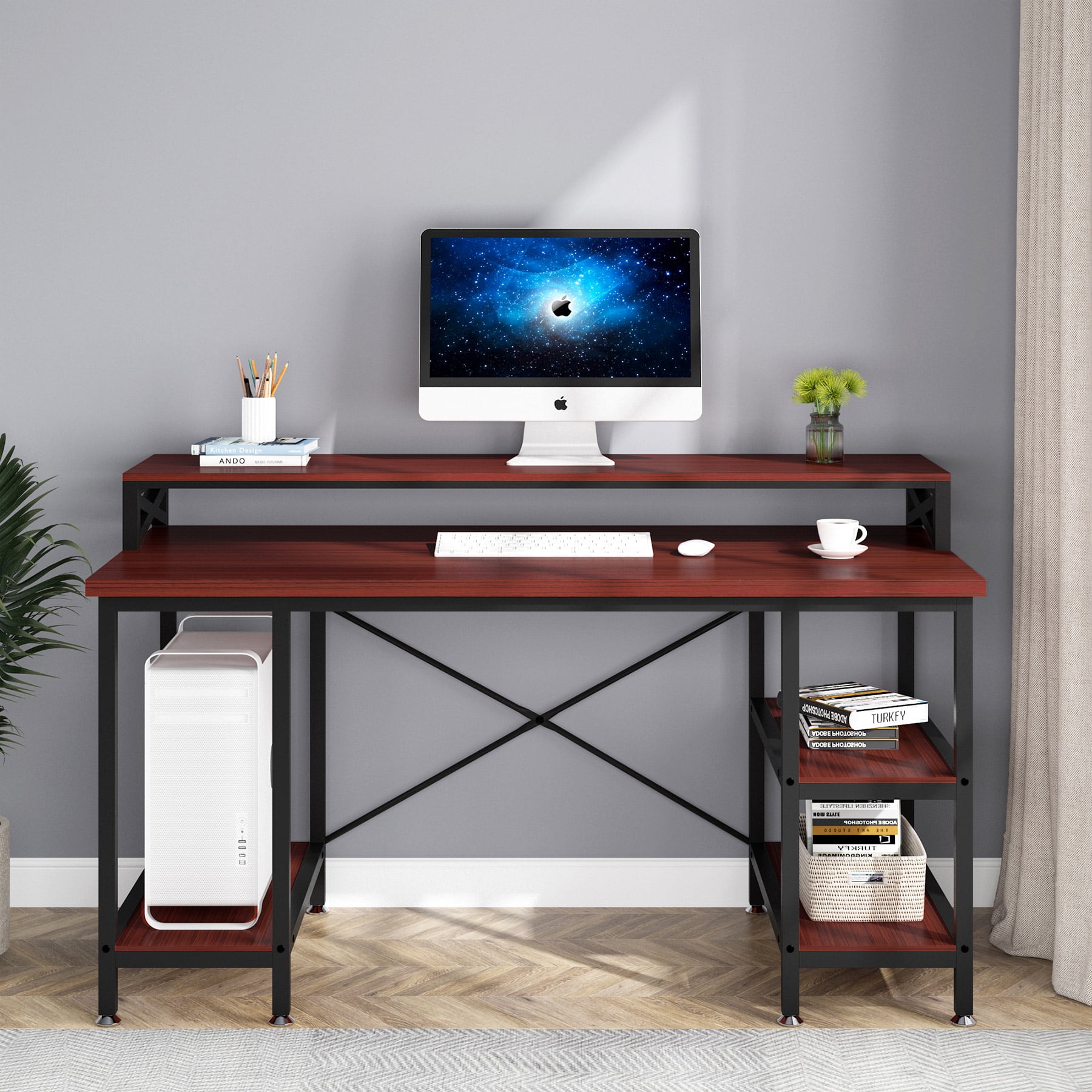 Tribesigns 55 inch Computer Desk, Large Modern Office Desk Computer