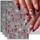 thumbnail image 1 of Pegatinas para uñas BSBTBZ, 4 hojas, calcomanías 3D de lazos y corazones, 1 of 9