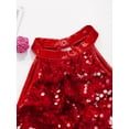 thumbnail image 6 of Hansber Kids Girls Lyrical Dance Outfits Shiny Sequins Modern Dance Dress Dancewear Latin Jazz Crop Red 8, 6 of 7