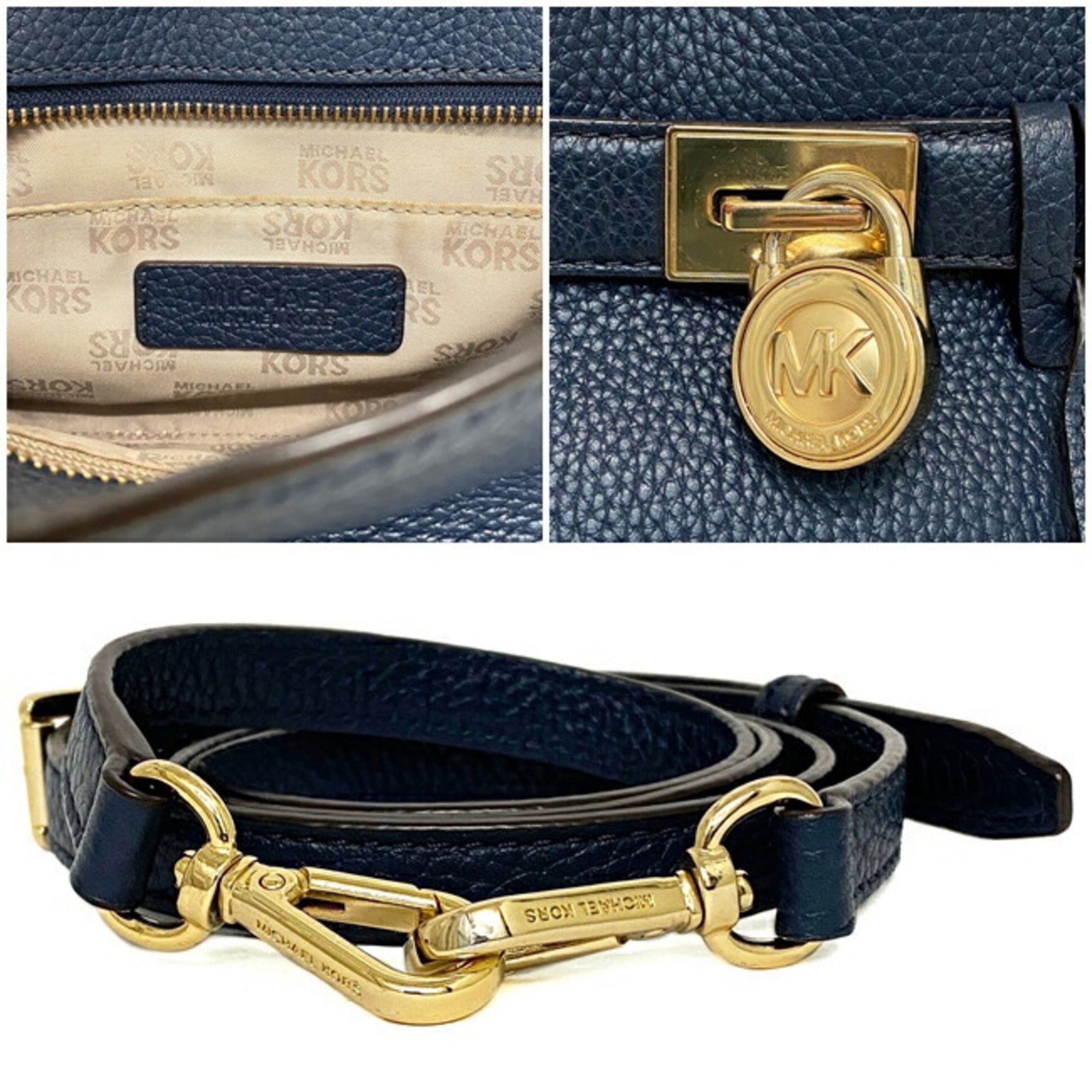 Michael Kors Handbag Replacement Strap | Navy Blue Leather Gold Toned NWOT