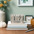 thumbnail image 3 of Calendario de madera con bloques perpetuos, estilo vintage de Juvale, 3 of 9