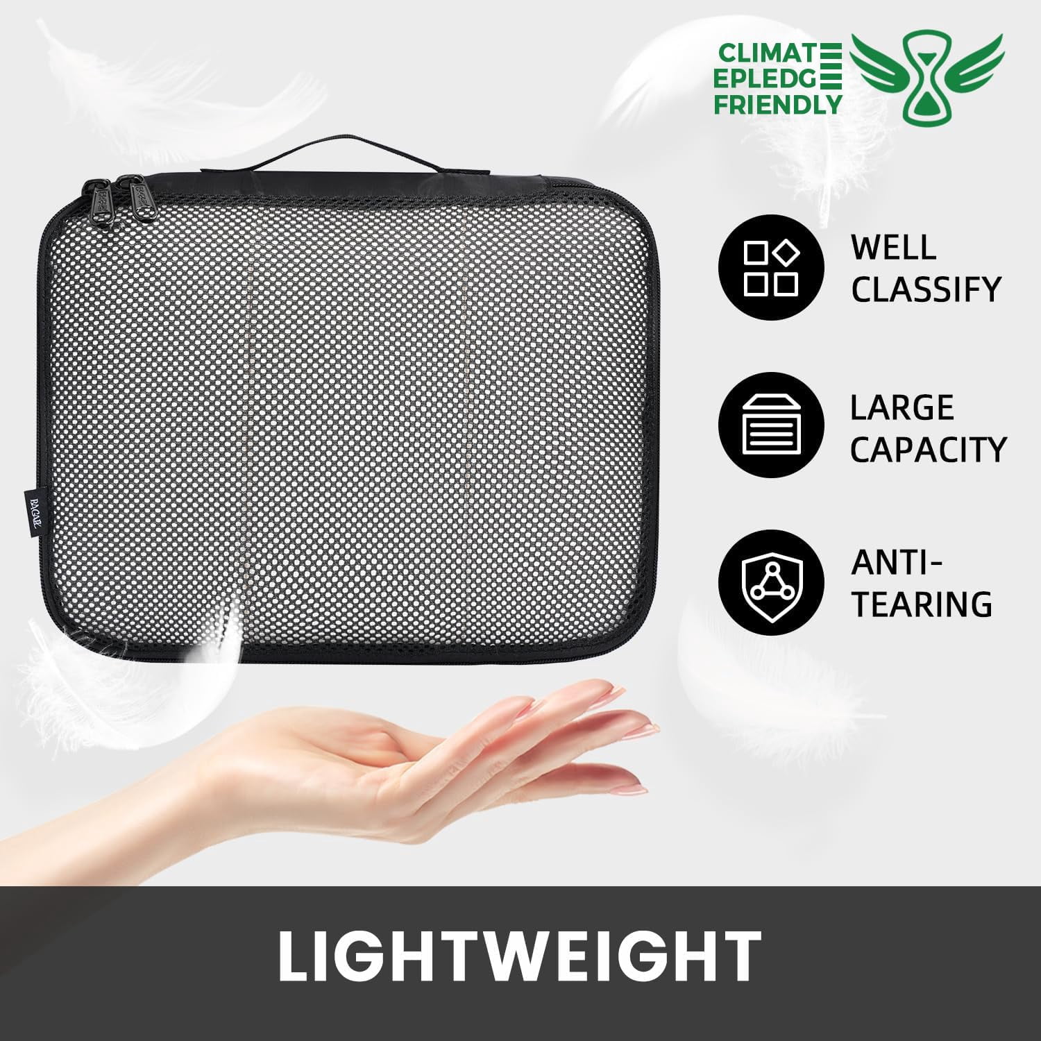 YAOLHLZ  8 Set Packing Cubes Luggage Packing Organizers for Travel Accessories-Cream