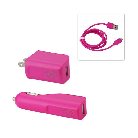 3IN1 CHARGER WITH DATA CABLE FOR V9 / MICRO-USB HOT PINK