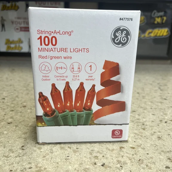 Ge 100 Count Green Incandescent String Mini Lights Set Christmas 20.6 Feet