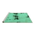 thumbnail image 2 of Ahgly Company Machine Washable Indoor Rectangle Abstract Turquoise Blue Modern Area Rugs, 2' x 5', 2 of 4