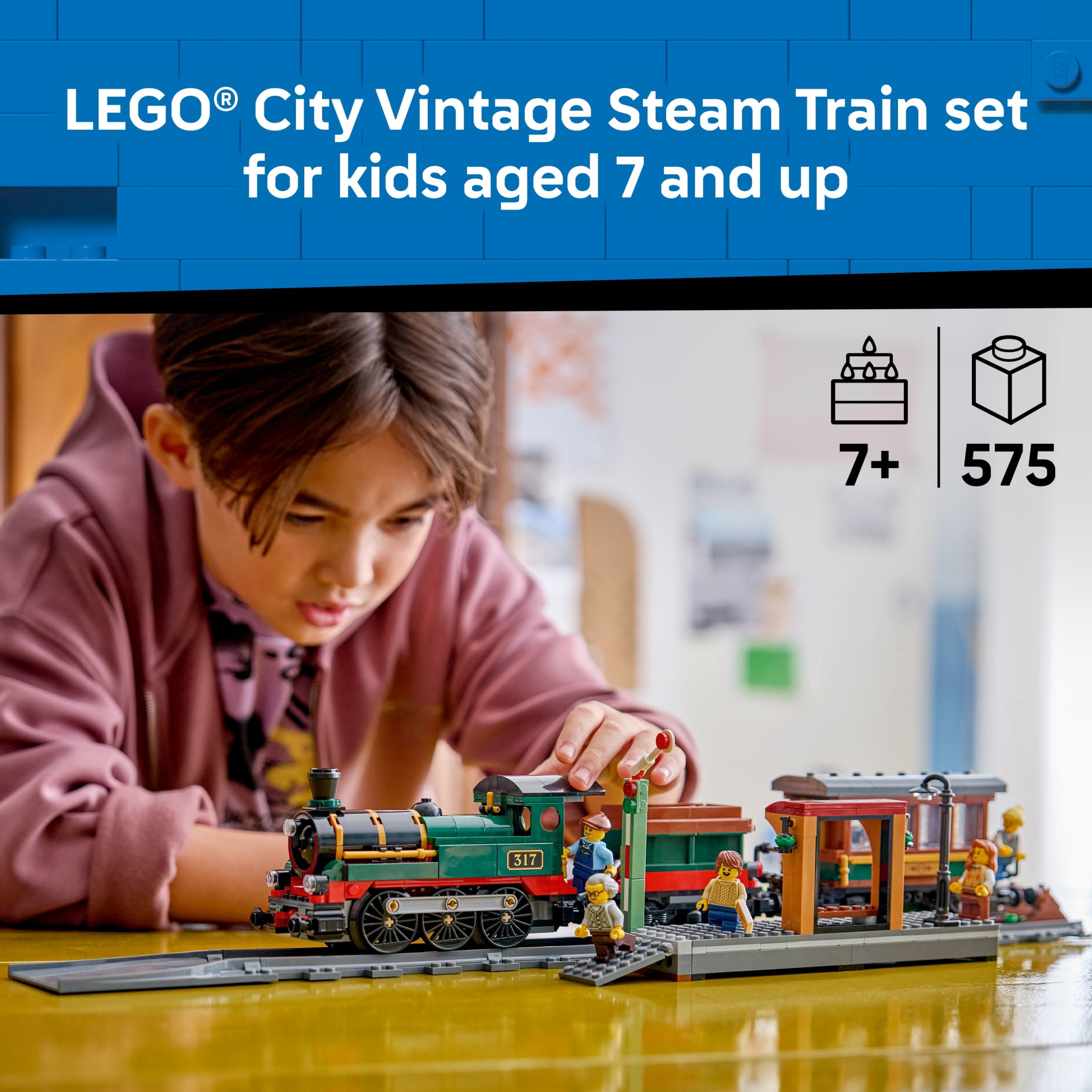 LEGO City Vintage Steam Train Set - Building Toy for Boys & Girls, Ages 7+ - Toy Train for Kids - Gift Idea for Birthdays - 60511