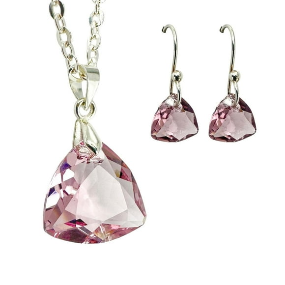 Set Collar Dije Trilliant Aretes Zvezda Plata 0.925 Mujer rosa claro Unitalla