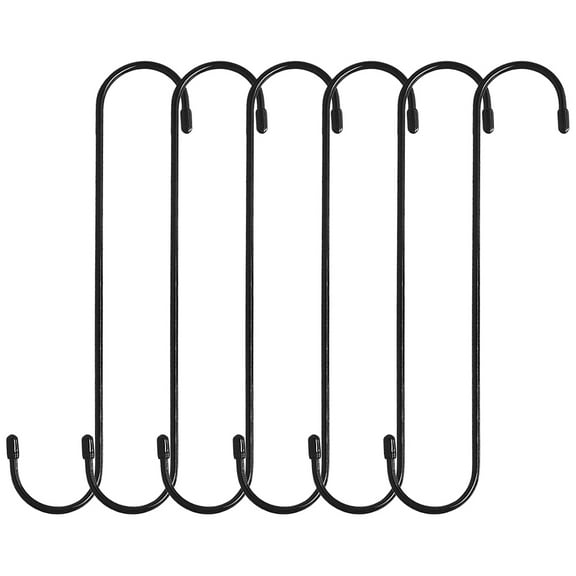 6-Pack Large Heavy Duty Metal S Hooks for Hanging Plants, Hangers for Indoor and Outdoor Use