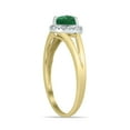 thumbnail image 2 of SZUL Women's Heart Shape Emerald and Diamond Ring in 10K Yellow Gold, 2 of 6