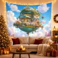 thumbnail image 3 of Floral Garden Tiered with Floating Vessel Combines Elements, Mystical Fantasy for Space Lovers, Galaxy Room Decor, Mother'S Day Gift, Tapestry Wall Hanging for Bedroom and Dorm, 3 of 6