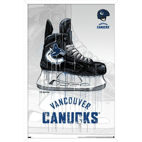 NHL Vancouver Canucks - Drip Skate 21 Wall Poster, 14.725" x 22.375", Framed