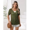 thumbnail image 5 of Zeagoo Women's Short Sleeve Summer Cardigan V-Neck Button up Lightweight Hollow Out Sweater Cardigans Shrug, 5 of 6