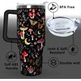thumbnail image 4 of 40 oz Mushroom Tumbler with Handle and Straw Lid 40oz Mushroom Themed Gifts for Mushroom Lover Double Stainless Steel Insulated Cup Mushroom Travel Coffee Mug, 4 of 6