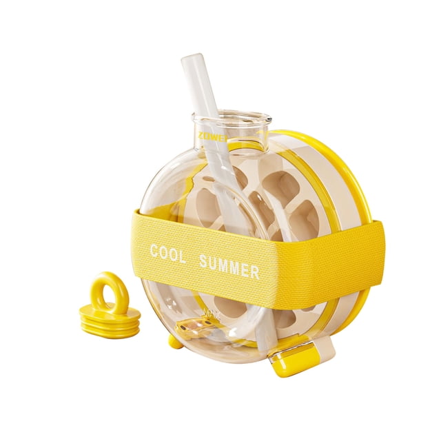 Btomtd Machine à Glaçons Portable Bouteille d'Eau avec Paille Plateau à Glaçons à Démoulage par Pression Gobelet Réutilisable pour Boisson Froide avec Compartiment à Glace 6 Styles Disponibles