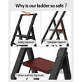 thumbnail image 5 of 5 Step Ladder, Lightweight Folding Step Stool with Convenient Handgrip,Aluminum 330lbs Capacity Step Ladder for Office,Household,Kitchen(Black), 5 of 8