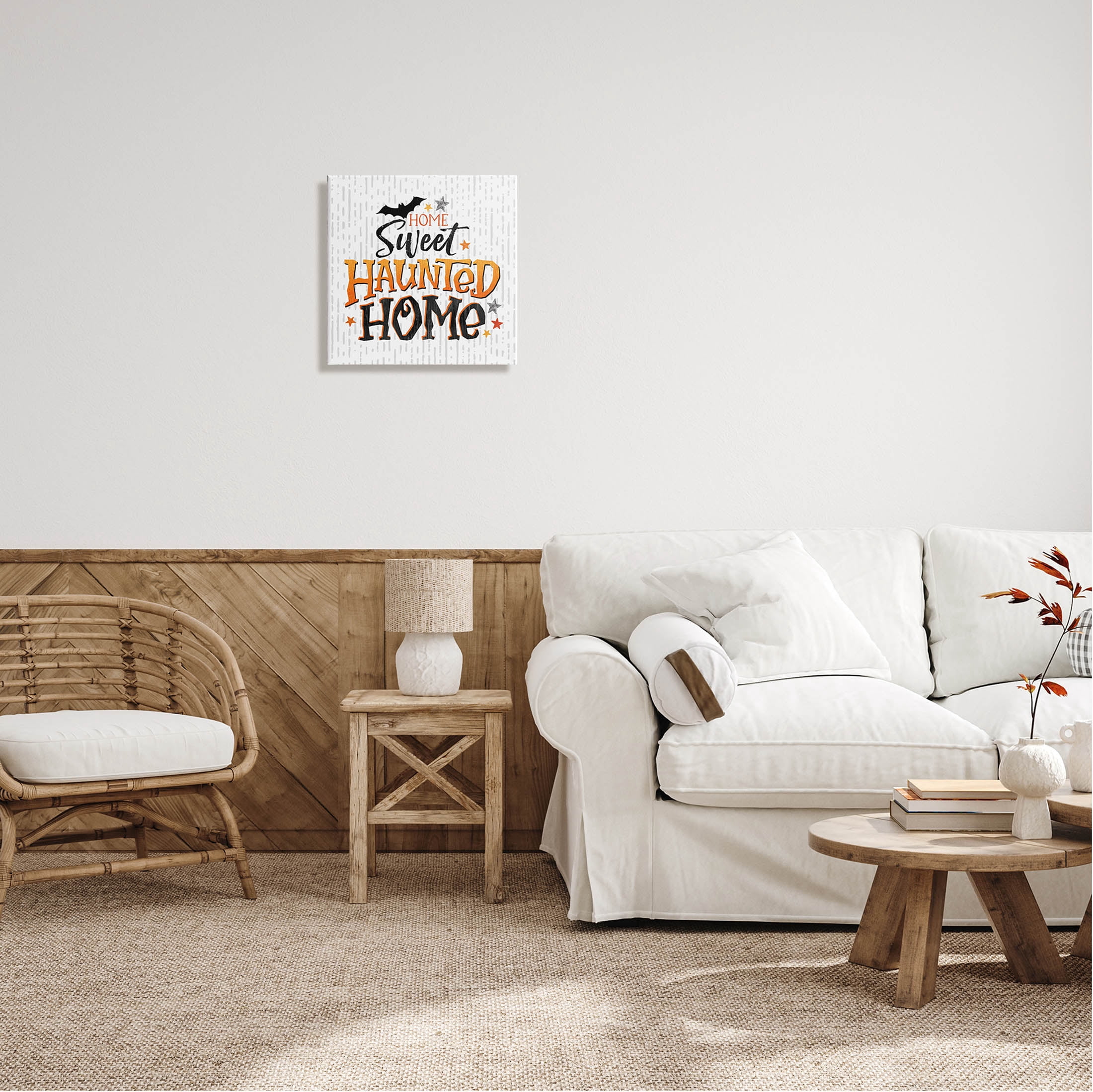 Sweet Haunted Home Patterned Holiday Graphic Art Gallery Wrapped Canvas Print Wall Art