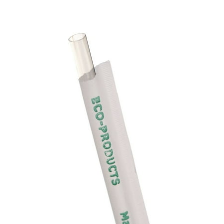 Eco-Products EP-ST770 Compostable Straws, 7 3/4", Corn Plastic, Clear, 9600/Carton