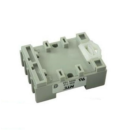 No.R95-113 Relay Socket, DIN Rail, NTE Electronics DIN Rail Mount Socket