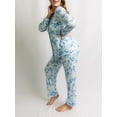 thumbnail image 4 of Musuos Women Casual Pajama Set Long Sleeve Button Shirt and Elastic Long Pants 2 Piece Loungewear Set Soft Sleepwear Nightwear, 4 of 8
