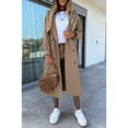 thumbnail image 4 of Lapel Collar Double Breasted Women's Winter Elegant Coats Long Notched Pea Coat, 4 of 8