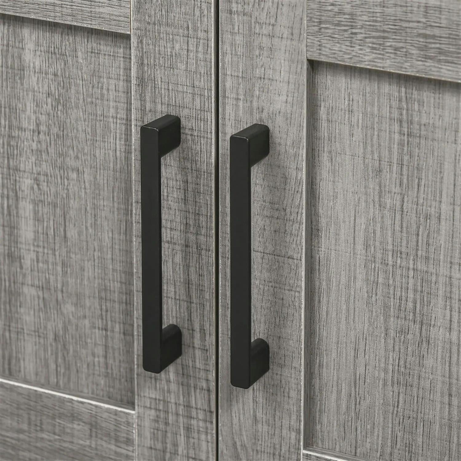 Demi Bonn 23" Modern Bathroom Vanity with U-Shape Cut-Out and Open Shelf, Pedestal Sink 2-Door Cabinet, Under Sink Cabinet, Gray