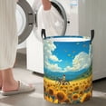 thumbnail image 4 of Picia Field Bicycle Young Sunflower Large Laundry Basket, Waterproof, Freestanding Laundry Hamper, Collapsible Tall Clothes Hamper with Extended Handles-Small, 4 of 8